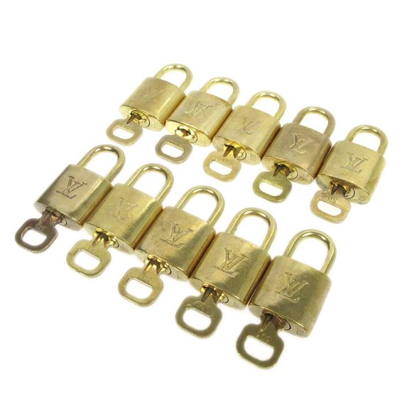 LOUIS VUITTON Padlock & Key Bag Accessories Charm 10 Piece Set Gold - Picture 1 of 1